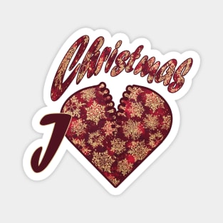 I LOVE CHRISTMAS - Open heart zipper Magnet