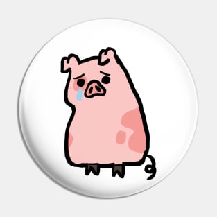 Cute Piggy Very Sad Pin