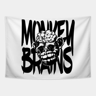 Monkey brains Black Mono Tapestry