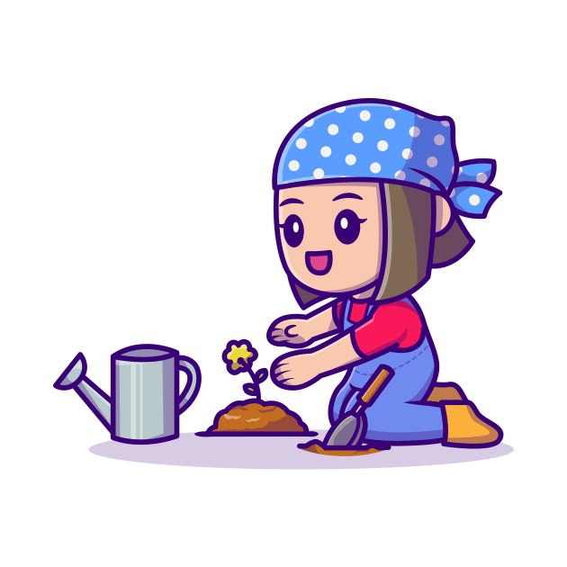 Cute Girl Planting Crops by Catalyst Labs