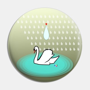 swan in the rain Pin