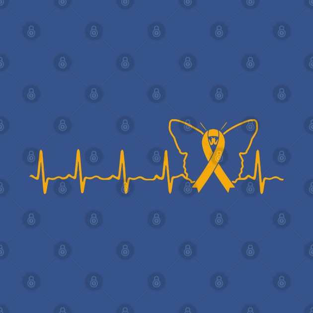 Discover Childhood Cancer Awareness Heartbeat Butterfly Ribbon - In This Family We Fight Together - Childhood Cancer Awareness - T-Shirt