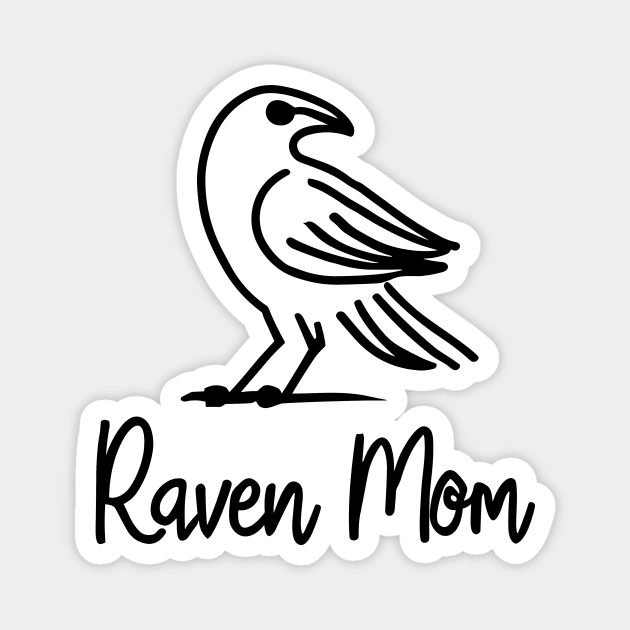 Raven Mom Line Art Magnet by ravensart