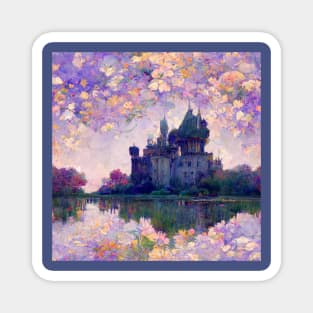 Castle Impressionism Purple Fantasy Monet Inspired Magnet