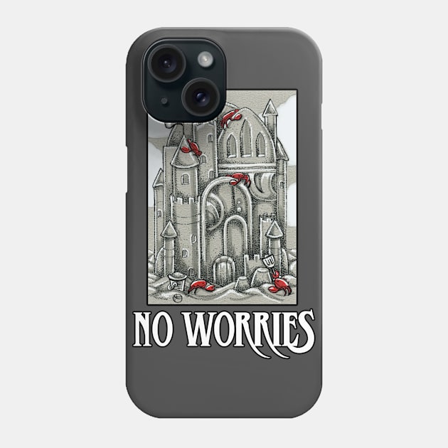 No Worries - Sand Castle - Crabs Phone Case by Nat Ewert Art