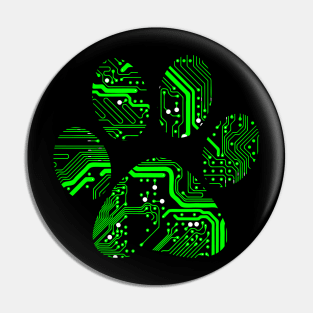 Cyber Pet Paw Green Pin