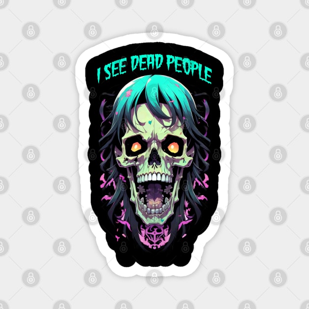 I see dead people skull illustration Magnet by DeathAnarchy