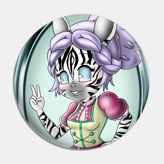 Zebra Girl Pin by treasured-gift