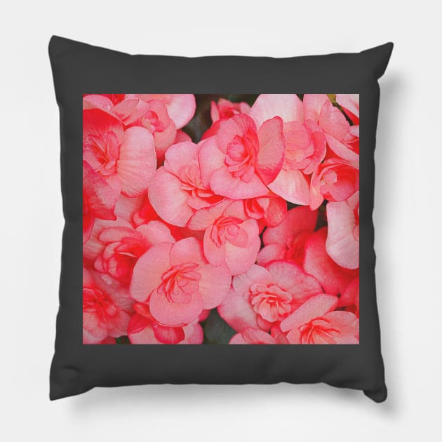 Pink Flowers Pillow by Rosemogo