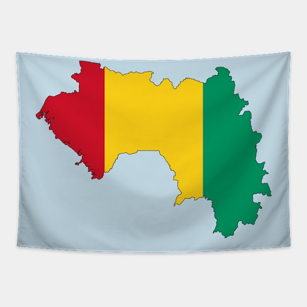 Guinea Flag Map Tapestry by Historia