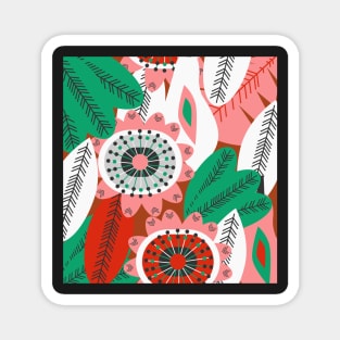 Floral evergreen decor Magnet