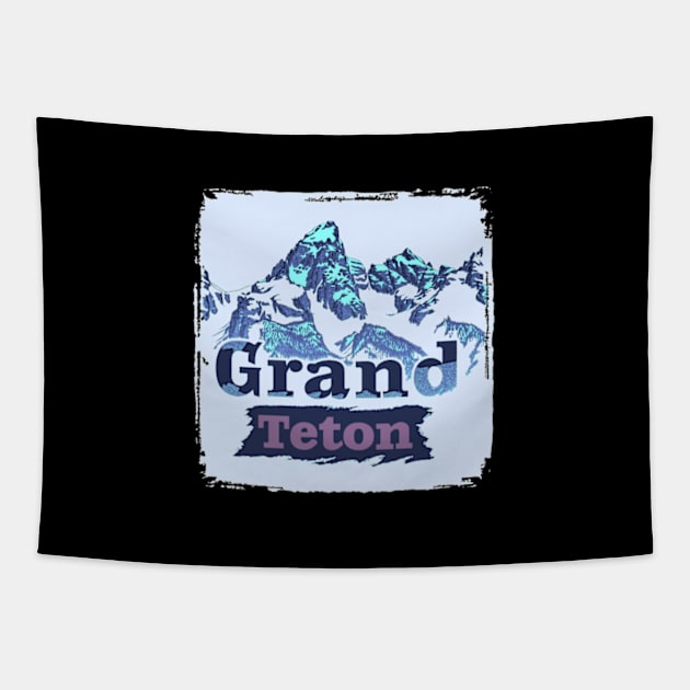 Grand Teton - vintage cold Tapestry by GraphGeek