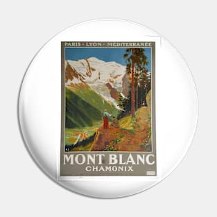 Mont Blanc, Chamonix - Vintage French Travel Poster Pin