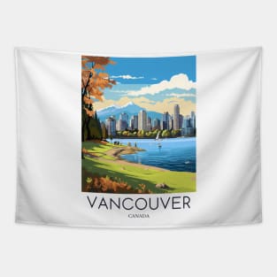 A Pop Art Travel Print of Vancouver - Canada Tapestry