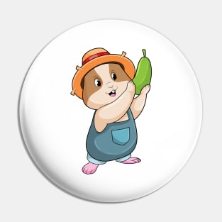 Hamster as Farmer with Zucchini Pin