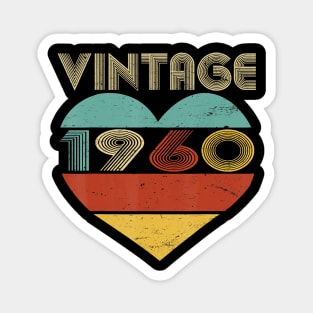 59th Birthday Heart Vintage 1960 Classic Men Women Tshirt Magnet