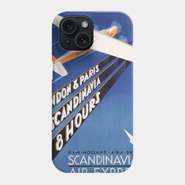 Scandinavian Air Express Vintage Poster 1931 Phone Case by vintagetreasure