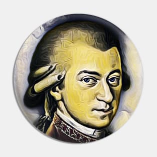 Wolfgang Amadeus Mozart Yellow Portrait | Wolfgang Amadeus Mozart Artwork 9 Pin