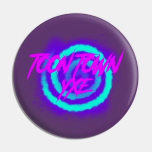 Psychedelic Neon Swirl Toon Town YXE Pin