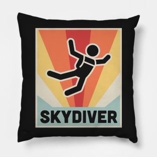 Vintage Style Skydiver Pillow