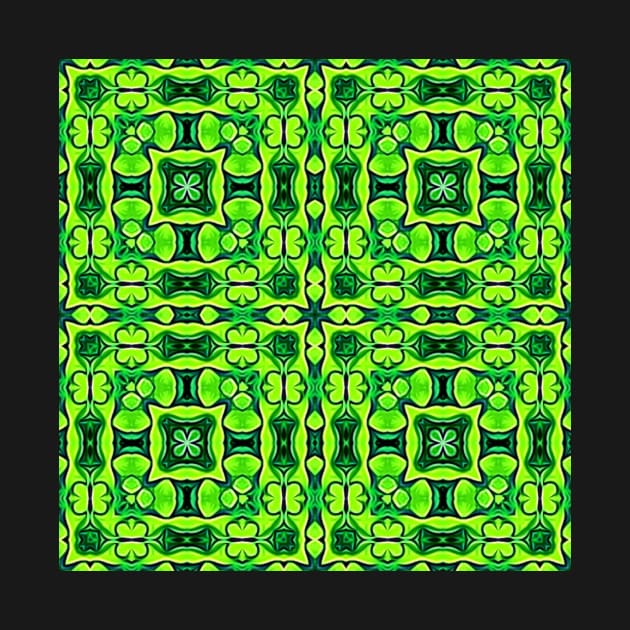 Pretty Green Leaves Lucky Clover Greenery Pattern 7 by BubbleMench