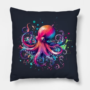 Splash of Color Octopus - He'e in Hawaiian Pillow