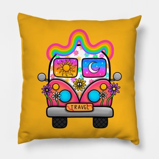 Travel hippie bus Pillow