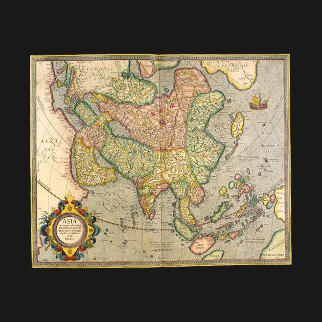 Antique Map of Asia by Gerardus Mercator, 1613 by MasterpieceCafe