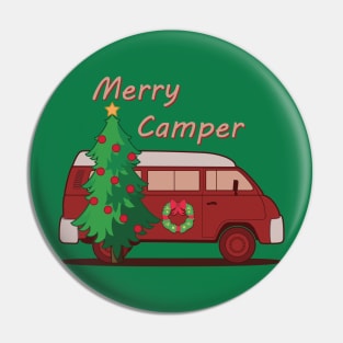 Merry Camper Christmas Tree Pin