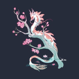 Koi Dragon Serene Sakura T-Shirt