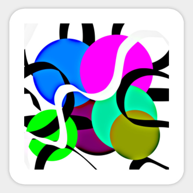 Abstract Art Circles Design Sticker Teepublic