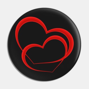 Two red hearts intertwined Pin