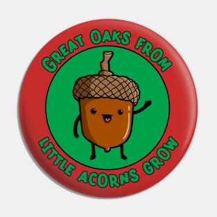 Cute Acorn Growth Mindset Great Oaks From Little Acorns Grow Pin