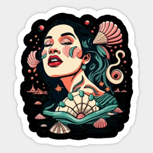 Mermaid Shell Bra | Clam Shell | Seashell | Sticker