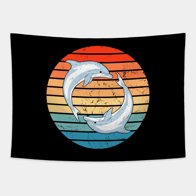 Twin dolphins Tapestry by NicGrayTees