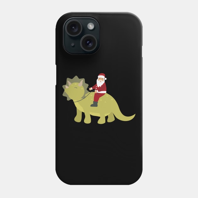 Santa riding a dinosaur Phone Case by holidaystore