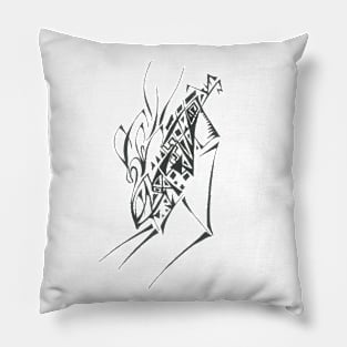 Spire Unique Black White Abstract Art Pillow