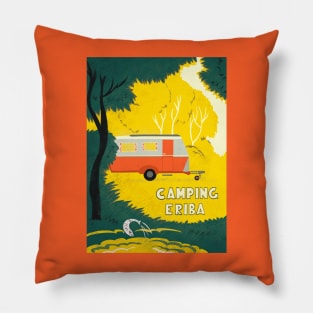 Vintage Caravan in Woodland Pillow