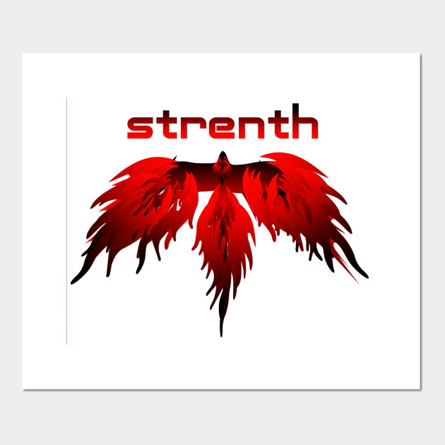Strenth Letter And Eagle Sticker Strenth Posters And Art Prints Teepublic