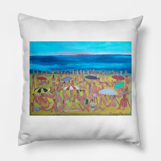 Playa Grande 2 Pillow by diegomanuel