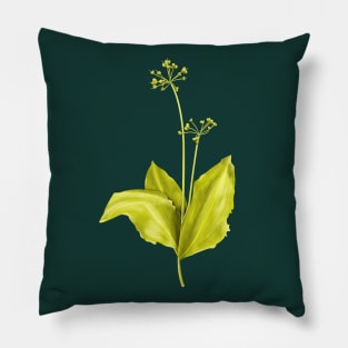 Wild Garlic Green Plant Botanical Art Pillow