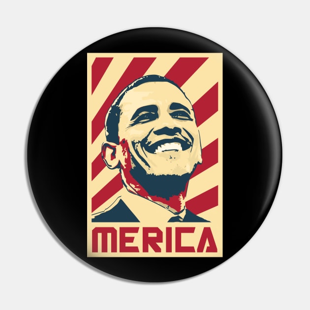 Barack Obama Merica Retro Propaganda Pin by Nerd_art