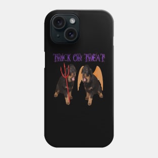 Cute Rottweiler Halloween Trick or Treat Vector Cut Out Phone Case