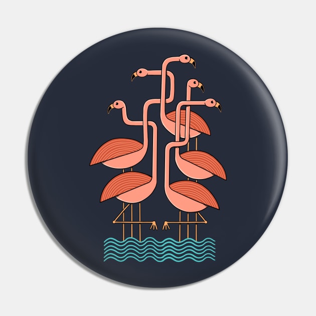 Flamingos Pin by coffeeman