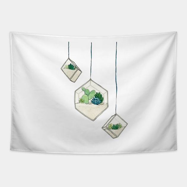 Hanging Succulents 3 Tapestry by FairytaleFoxDesigns