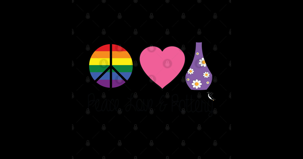 Peace, Love, and Pottery Pottery Sticker TeePublic