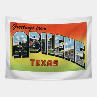 Greetings from Abilene Texas, Vintage Large Letter Postcard Tapestry