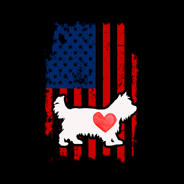 Yorkie Merica Usa American Flag by DollochanAndrewss