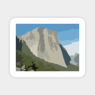 El Capitan in Yosemite Digital Painting Magnet