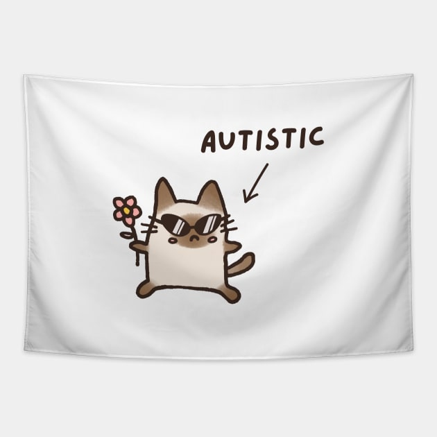 Autistic Cat (Light) Tapestry by applebubble